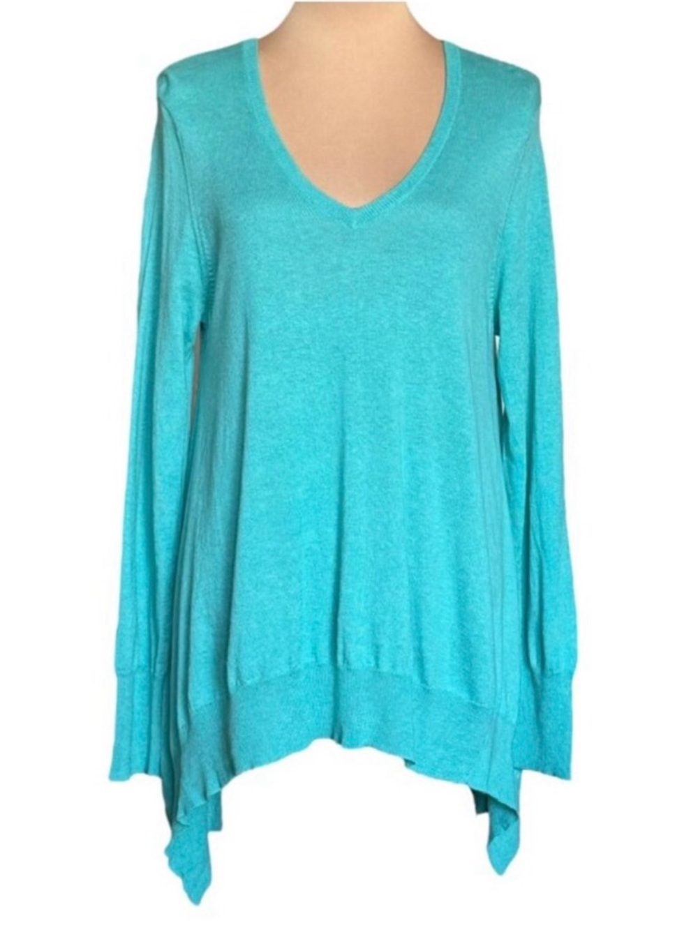 NWOT Acrobat Relaxed Asymmetric Sweater Sz L Cotton Silk Blend Coastal Preppy